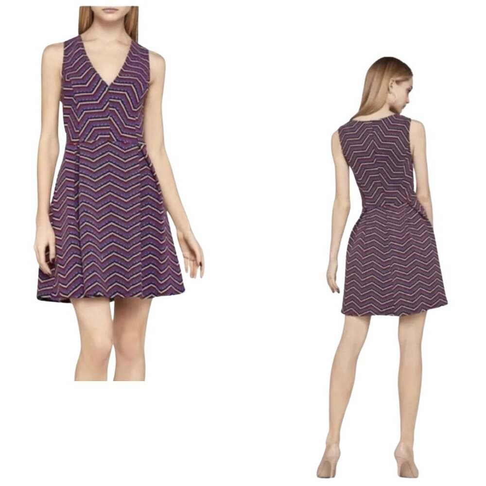 BCBGeneration Textured‎ Dress Womens 6 Multi Mod Retro Hippie Vintage Style 70's